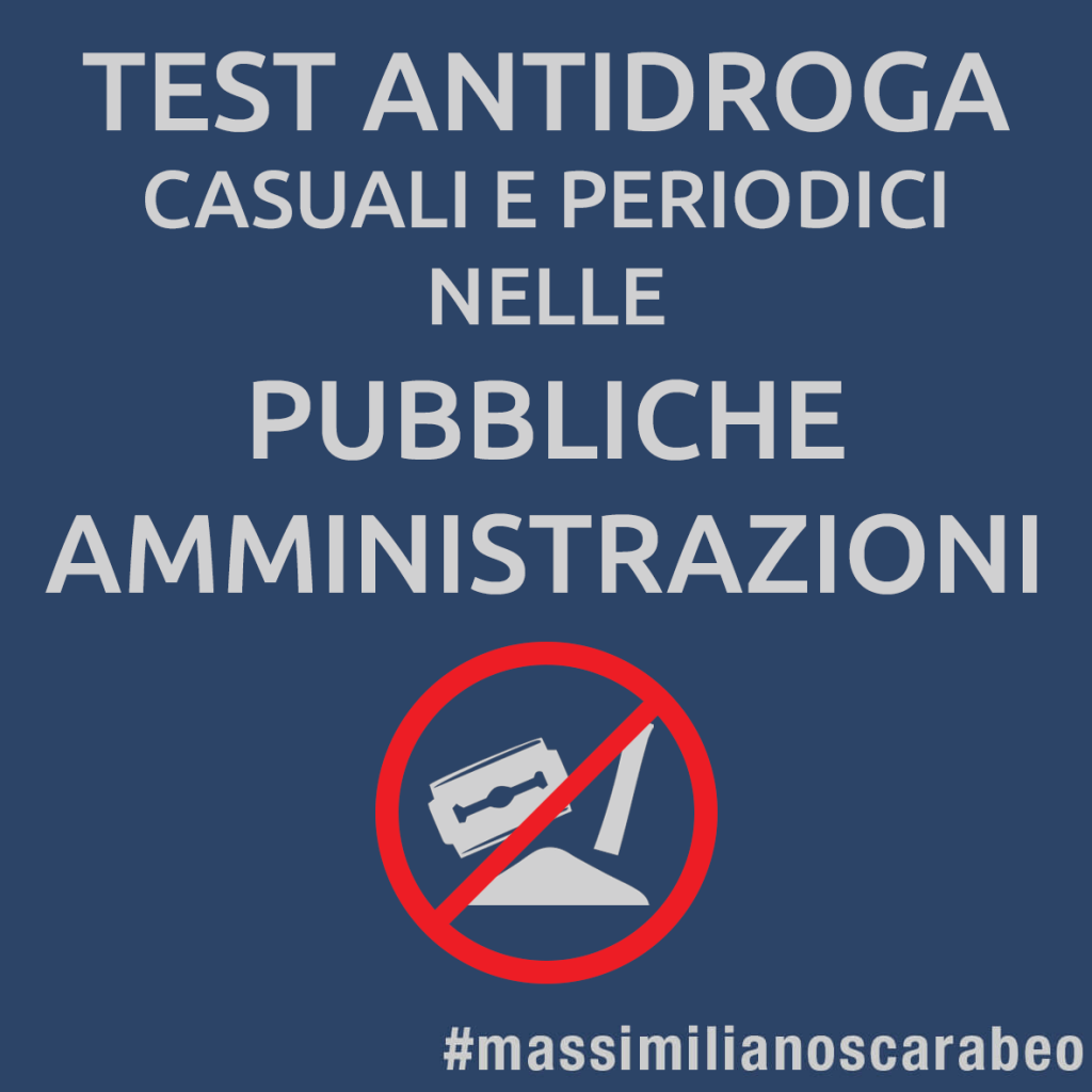 massimiliano scarabeo test antidroga nelle amministrazioni