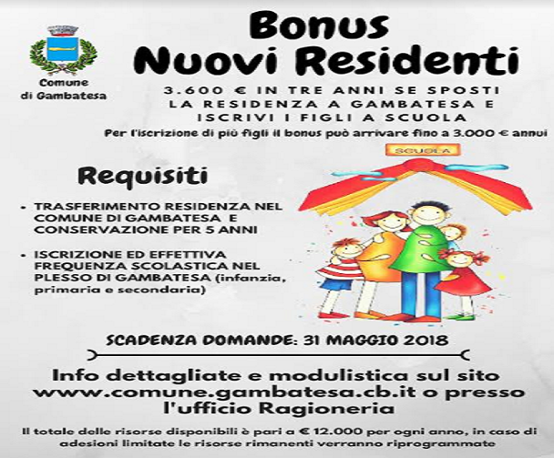 gambatesa - bonus casa contro spopolamento