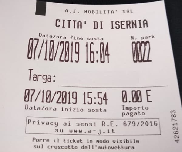 Foto presa dal gruppo fb no strisce blu isernia