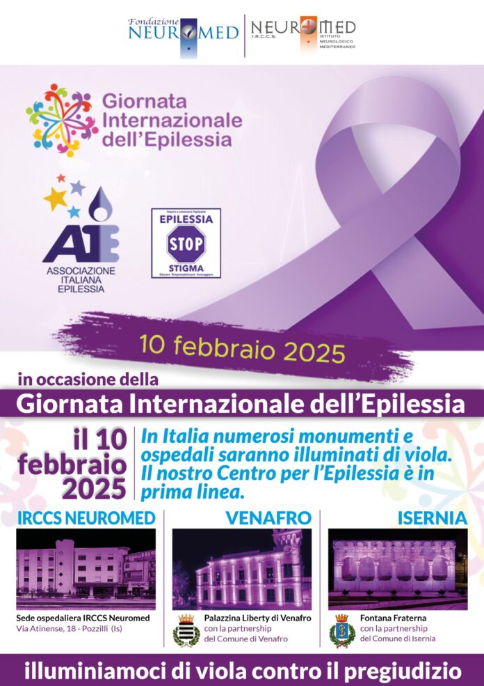 GIORNATA INTERNAZIONALE EPILESSIA edifici illuminati di viola