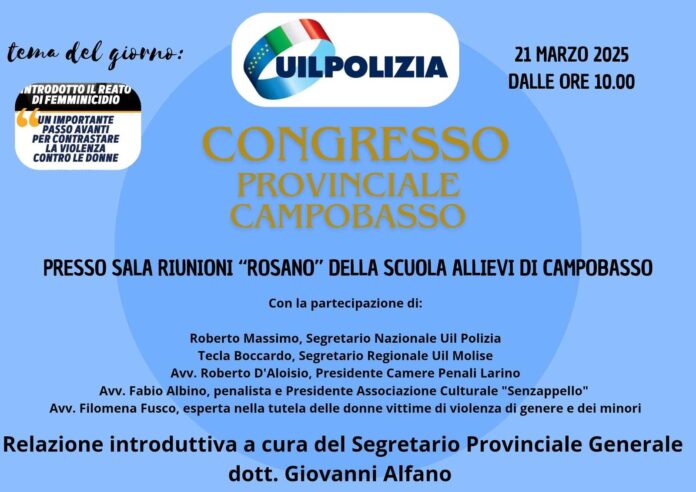 LOCANDINA CONGRESSO PROVINCIALE UIL POLIZIA CB
